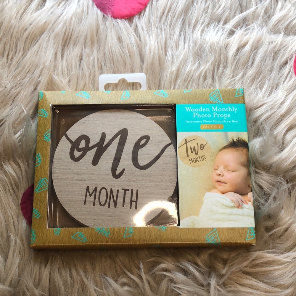 NWT Kate & Milo Wooden Monthly Photo Props